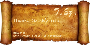 Thomka Szidónia névjegykártya